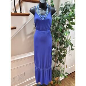 Mossimo Supply Co. Women Blue Scoop Neck Sleeveless Long Maxi Dress Size Medium